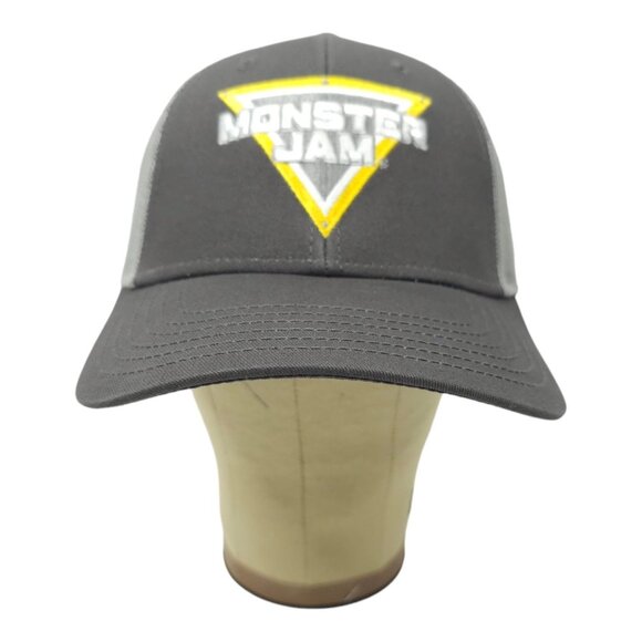 Monster Jam Embroidered Logo Mesh Snapback Cap Chino Twill Trucker Baseball Hat - Picture 9 of 13